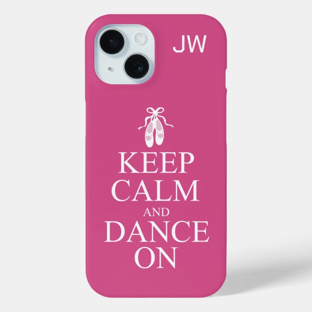 Keep Calm and Dance On Ballerina Shoes Pink Case-Mate iPhone Case (Back)