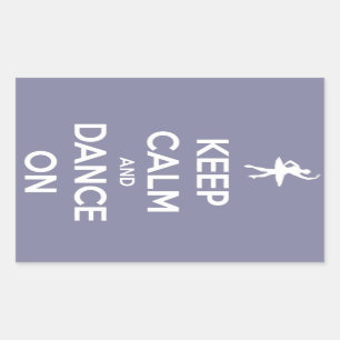 Keep Calm and Dance On Lavender Rectangular Sticker