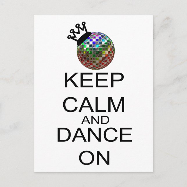 Keep Calm And Dance On Postcard (Front)
