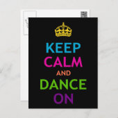 Keep Calm and Dance On Postcard (Front/Back)
