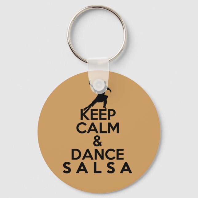 KEEP CALM AND DANCE SALSA gift Key Ring (Front)