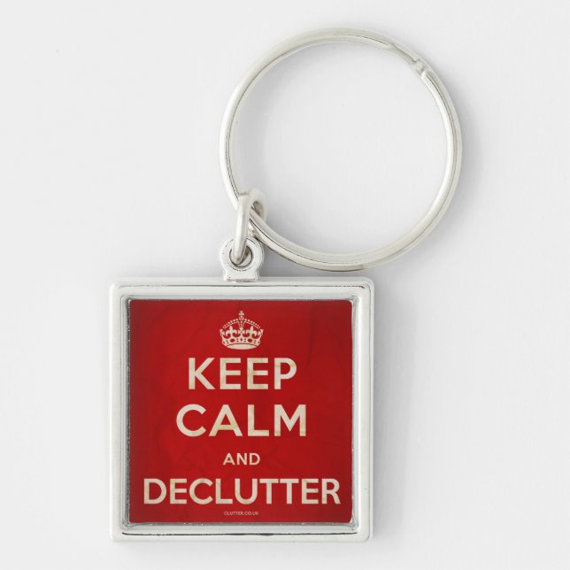 Keep Calm and Declutter keychain (Front)