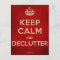 Keep Calm and Declutter postcard