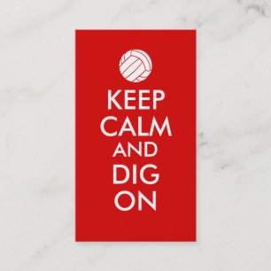 Keep Calm and Dig On Volleyball Sports Lovers Business Card