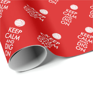 Keep Calm and Dig On Volleyball Sports Lovers Wrapping Paper