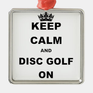 KEEP CALM AND DISC GOLF ON' METAL TREE DECORATION