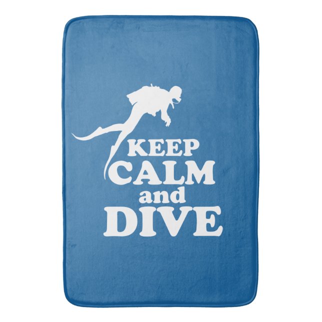 Keep calm and dive bath mat (Front Vertical)