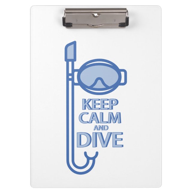 Keep calm and dive clipboard (Front)