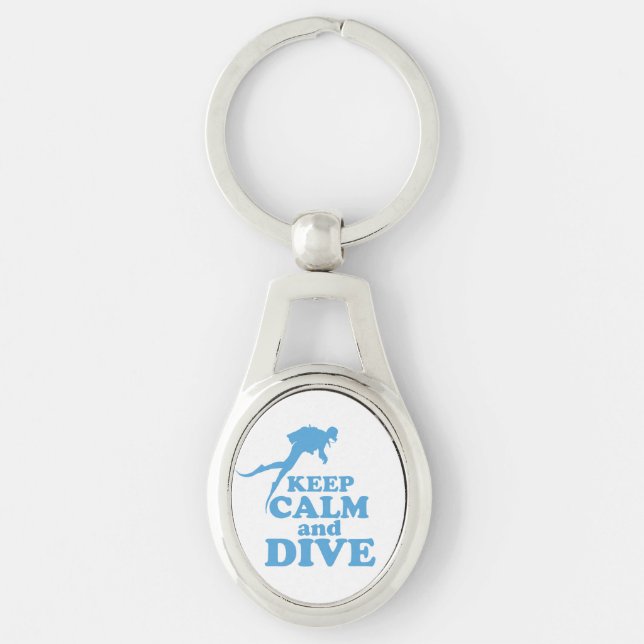 Keep calm and dive key ring (Front)