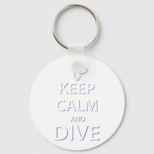 Keep calm and dive key ring