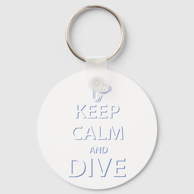 Keep calm and dive key ring (Front)