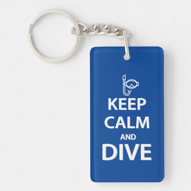 Keep calm and dive key ring (Front)