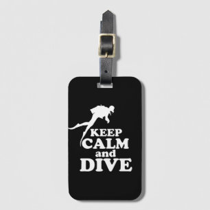 Keep calm and dive luggage tag