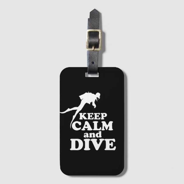 Keep calm and dive luggage tag (Front Vertical)