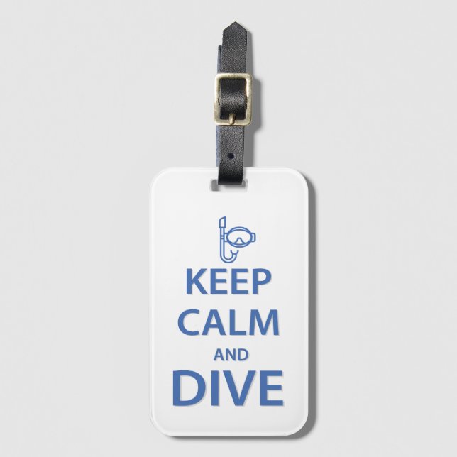 Keep calm and dive luggage tag (Front Vertical)