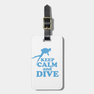Keep calm and dive luggage tag