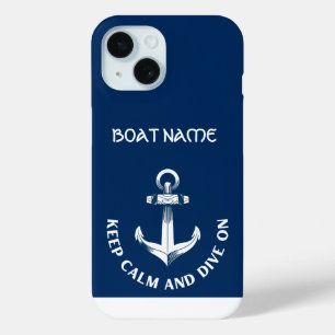 Keep Calm And Dive On,Anchor Navy Blue Summer  iPhone 15 Case