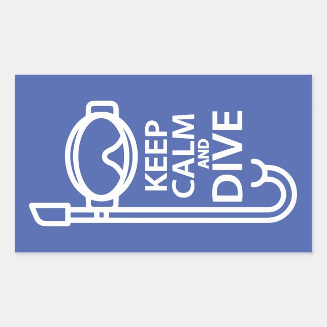 Keep calm and dive rectangular sticker (Front)