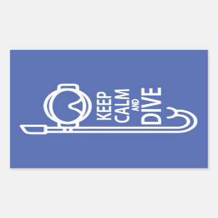 Keep calm and dive rectangular sticker
