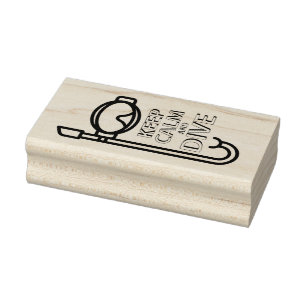 Keep calm and dive rubber stamp
