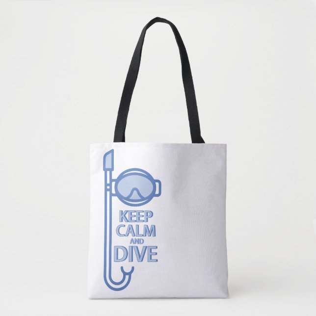 Keep calm and dive tote bag (Front)