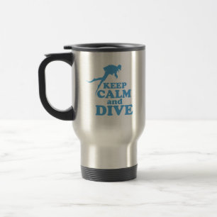 Keep calm and dive travel mug