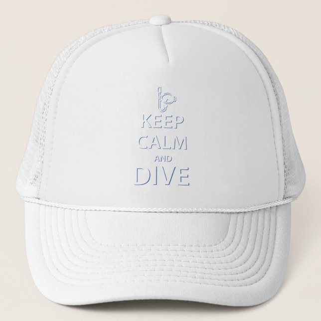 Keep calm and dive trucker hat (Front)