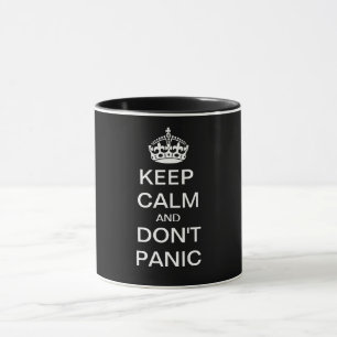 KEEP CALM AND DON'T PANIC - personalised text Mug