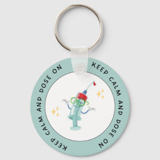 Keep Calm and Dose On – Funny Diabetes Keychain