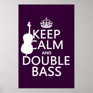 Keep Calm and Double Bass (any background color) Poster