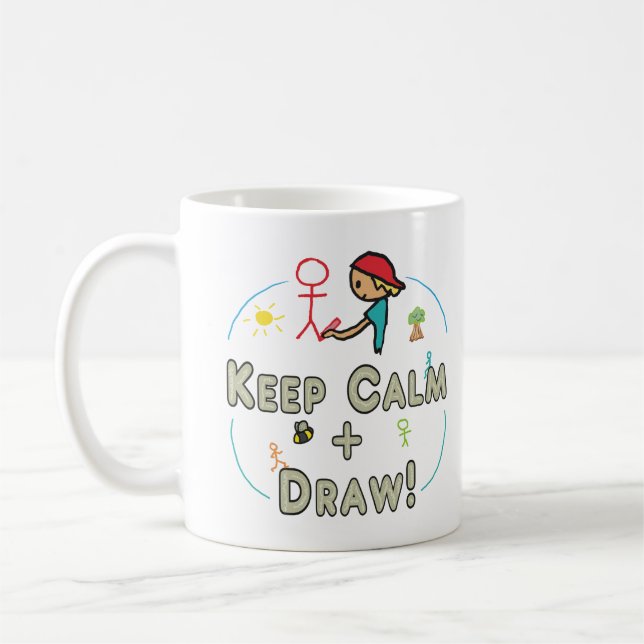 Keep Calm and Draw Coffee Mug (Left)