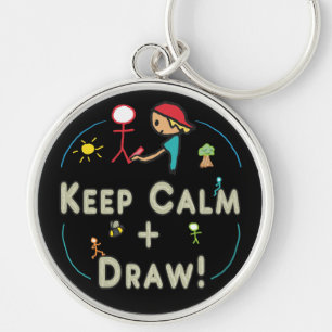 Keep Calm and Draw Key Ring