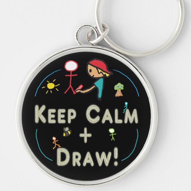 Keep Calm and Draw Key Ring (Front)