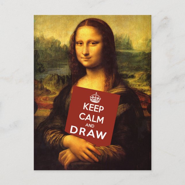 Keep Calm And Draw Postcard (Front)