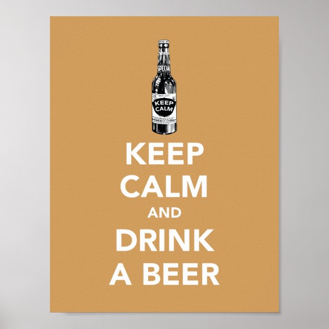 Keep calm and drink a beer poster (Front)