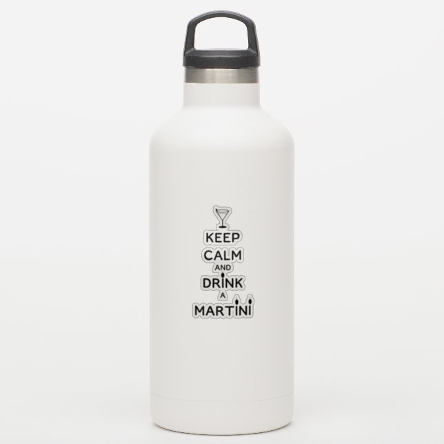 Keep Calm and Drink a Martini with Olives (Waterbottle)