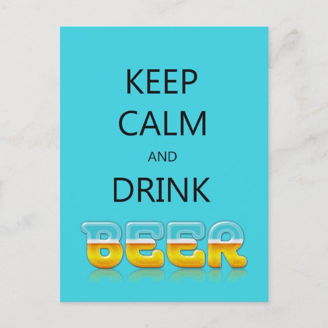Keep calm and drink beer postcard (Front)
