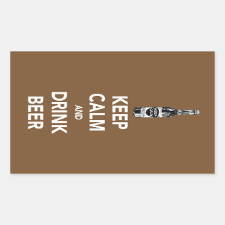 Keep calm and drink beer rectangular sticker