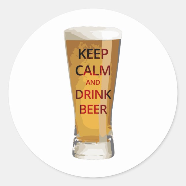 Keep Calm and Drink Beer Sticker (Front)