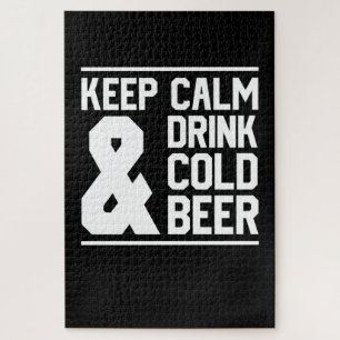 Keep Calm And Drink Cold Beer Jigsaw Puzzle
