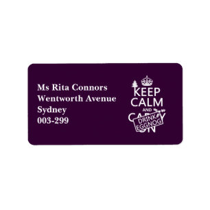 Keep Calm and Drink Eggnog (customise colours) Label