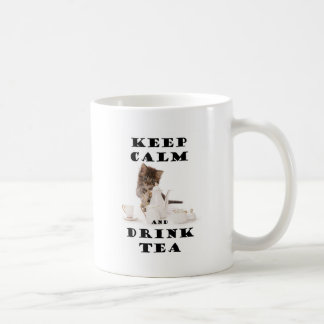 keep calm and drink tea kitten coffee mug