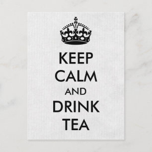 Keep Calm and Drink Tea White Natural Kraft Paper Postcard