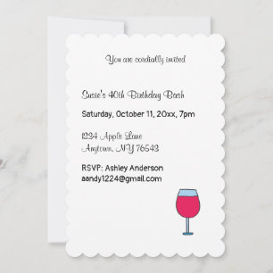 Keep Calm and Drink Wine Birthday Invitation