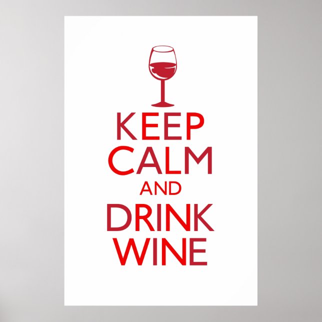 Keep Calm and Drink Wine Poster (Front)