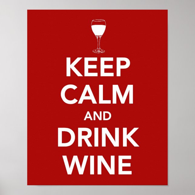 Keep Calm and Drink Wine Poster (Front)
