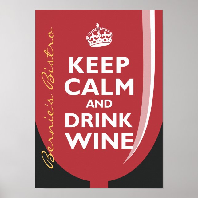 Keep Calm and Drink Wine Poster (Front)