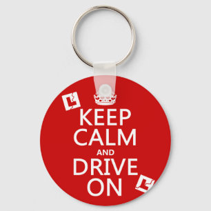 Keep Calm and Drive On (learner) Key Ring