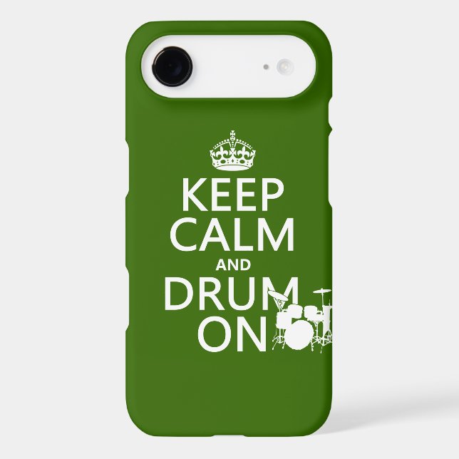 Keep Calm and Drum On (any background colour) Case-Mate iPhone Case (Back)