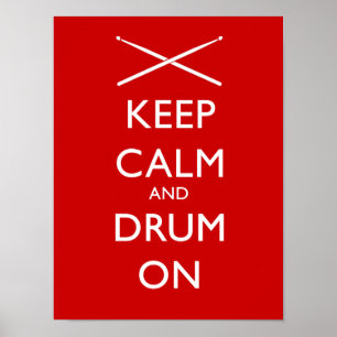 Keep calm and drum on poster